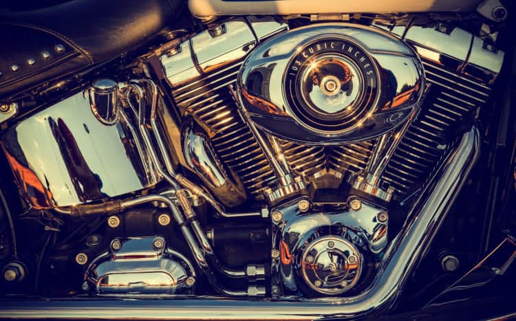 Zbliżenie na silnik motocykla