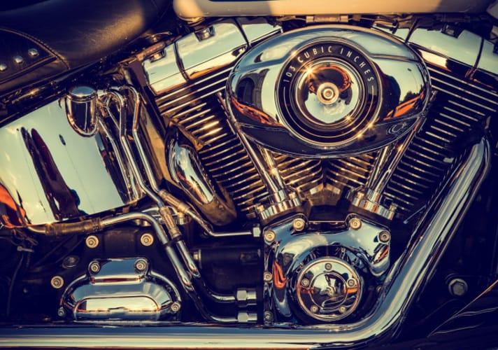 Zbliżenie na silnik motocykla