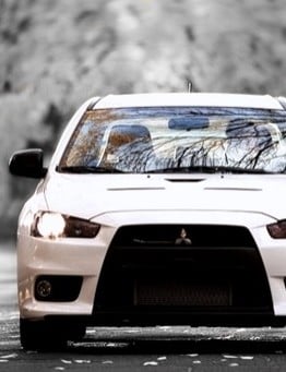 Jazda Mitsubishi Lancer Evo X jako pasażer