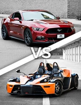 Jazda Ford Mustang vs KTM X-BOW