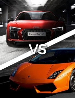 Jazda Lamborghini vs Audi