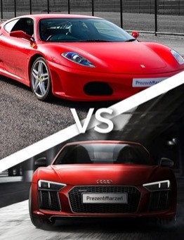 Jazda Ferrari vs Audi