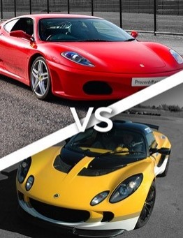 Jazda Ferrari vs Lotus