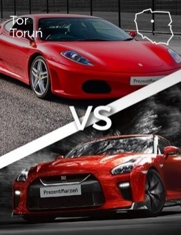 Jazda Ferrari F430 vs Nissan GT-R – Tor Toruń
 Ilość okrążeń-2 okrążenia