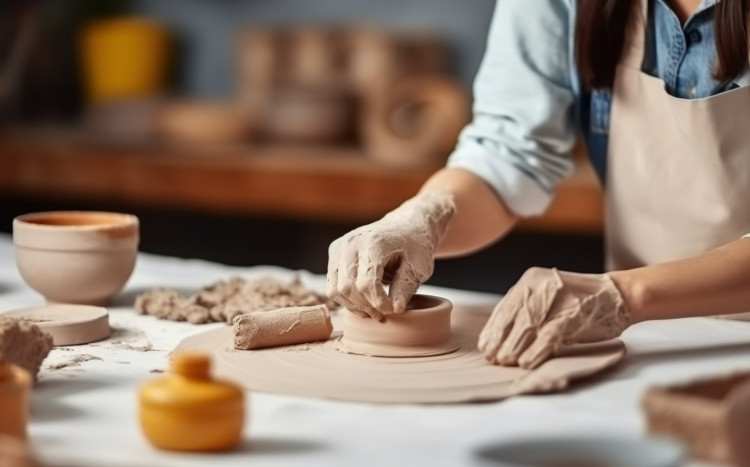 kobieta tworząca ceramikę