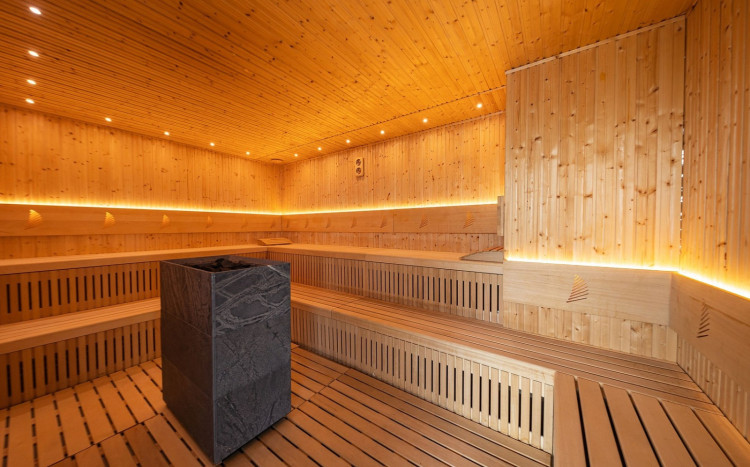 Drewniana sauna w Hotelu Wave