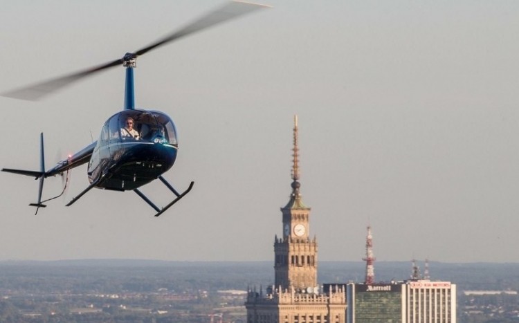 lot helikopterem nad Warszawą