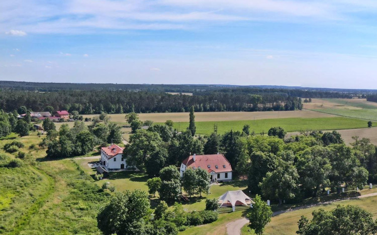 widok na zielone tereny z lotu ptaka