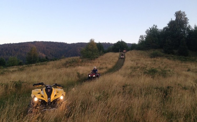 Quady zaparkowane przy szosie