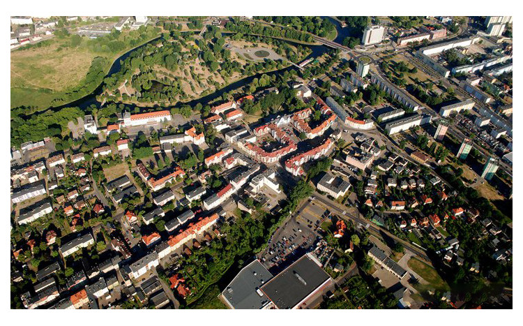 Zabudowa mieszkalna Piły widziana z lotu ptaka