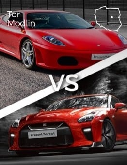 Jazda Ferrari F430 vs Nissan GT-R – Tor Modlin
 Ilość okrążeń-2 okrążenia