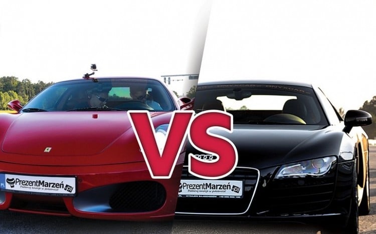 Pojedynek Ferrari F430 vs Audi R8