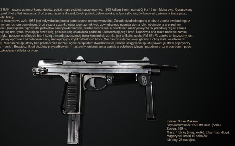polski pistolet maszynowy PM-63 RAK